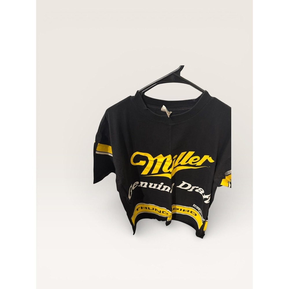 Vintage Rusty Wallace 2 Shirt Mens XL Black NASCAR Racing Miller Genuine Draft